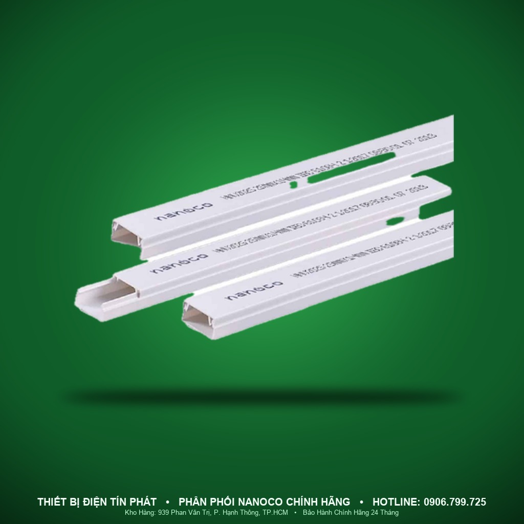 NNV2050 - NNV2050- Nẹp luồn dây điện dạng vuông 50x35mm - dài 2,0m - Nanoco