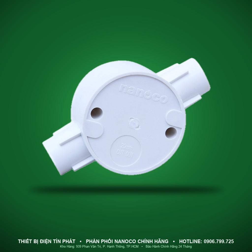 NPA66201 - NPA66201- Hộp nối tròn 2 ngã thẳng Ø20 - Nanoco