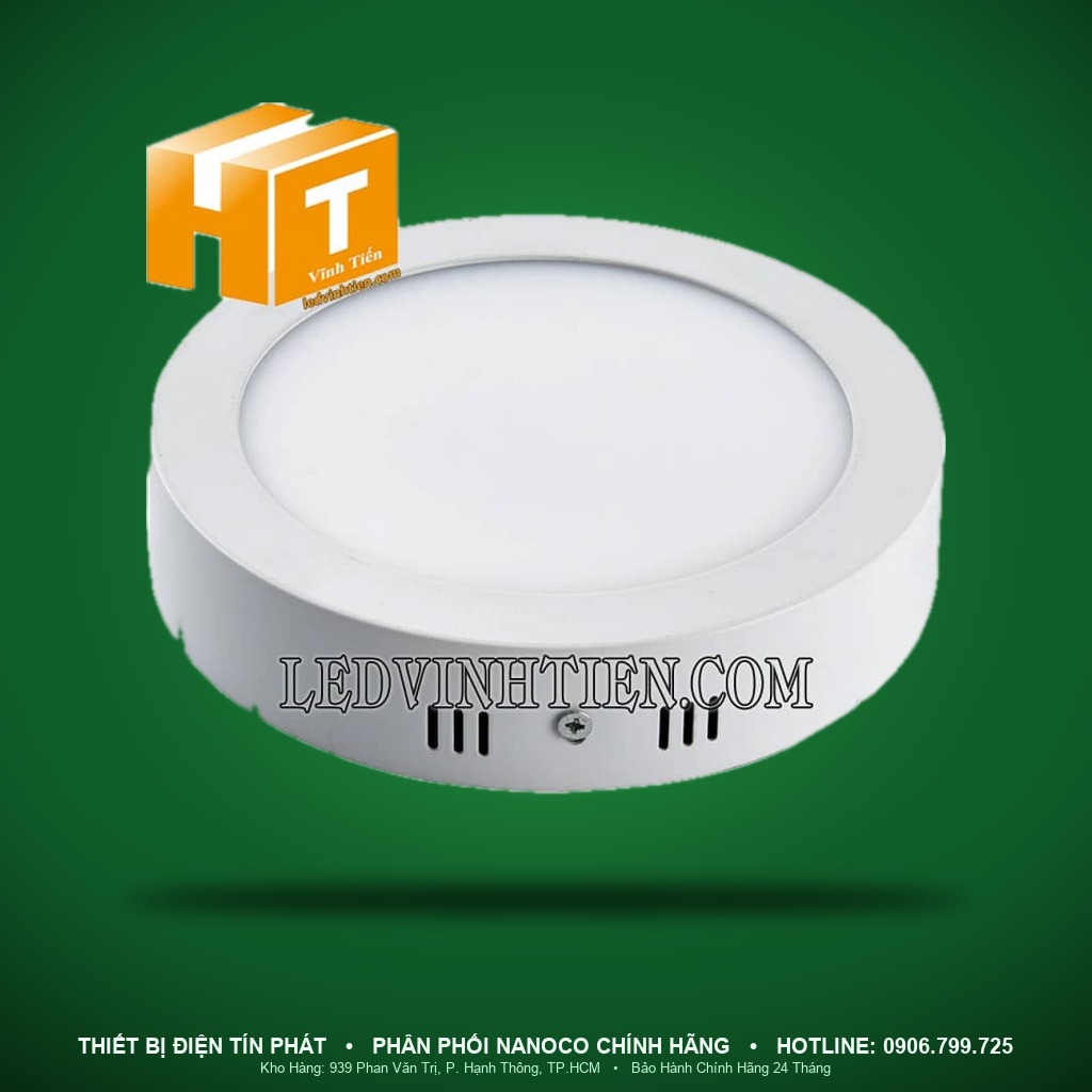 NPL123R - NPL123R – Đèn ốp nổi tròn viền trắng, 12W, vàng 3000K - Nanoco