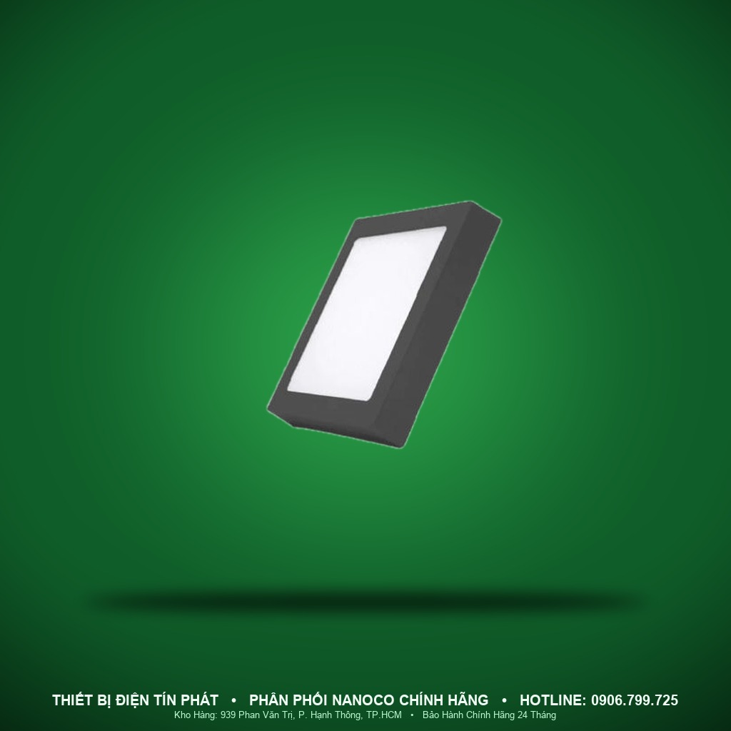 NPL126SB - NPL126SB – Đèn ốp nổi vuông viền đen, 12W, trắng 6500K - Nanoco