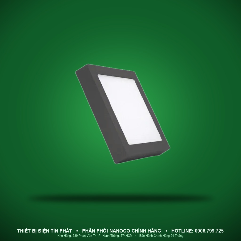 NPL243SB - NPL243SB – Đèn ốp nổi vuông viền đen, 24W, vàng 3000K - Nanoco