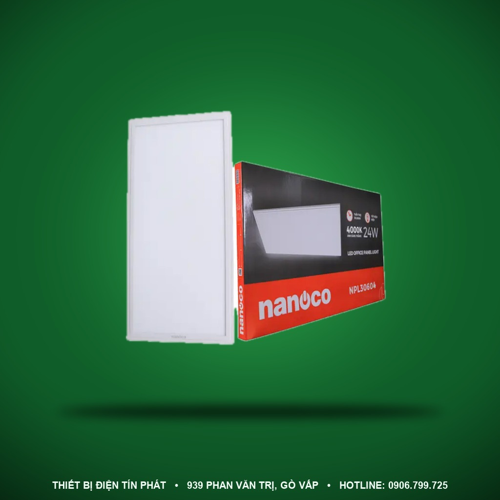 NPL30603 - NPL30603 – Đèn Sidelit Office Panel, 24W, vàng 3000K - Nanoco