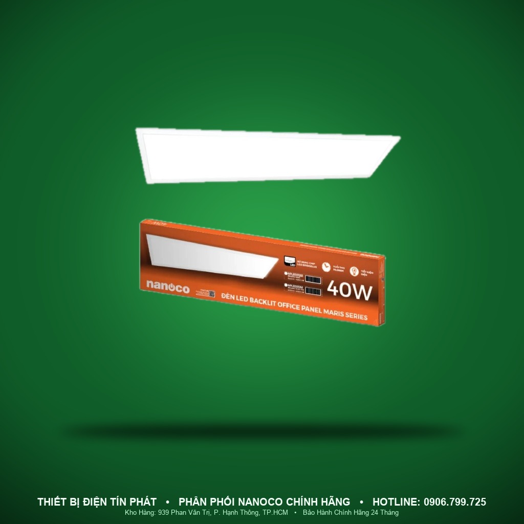 NPLB301241 - NPLB301241 – Đèn Backlit Office Panel Maris Series, 40W, trung tính 4000K - Nanoco