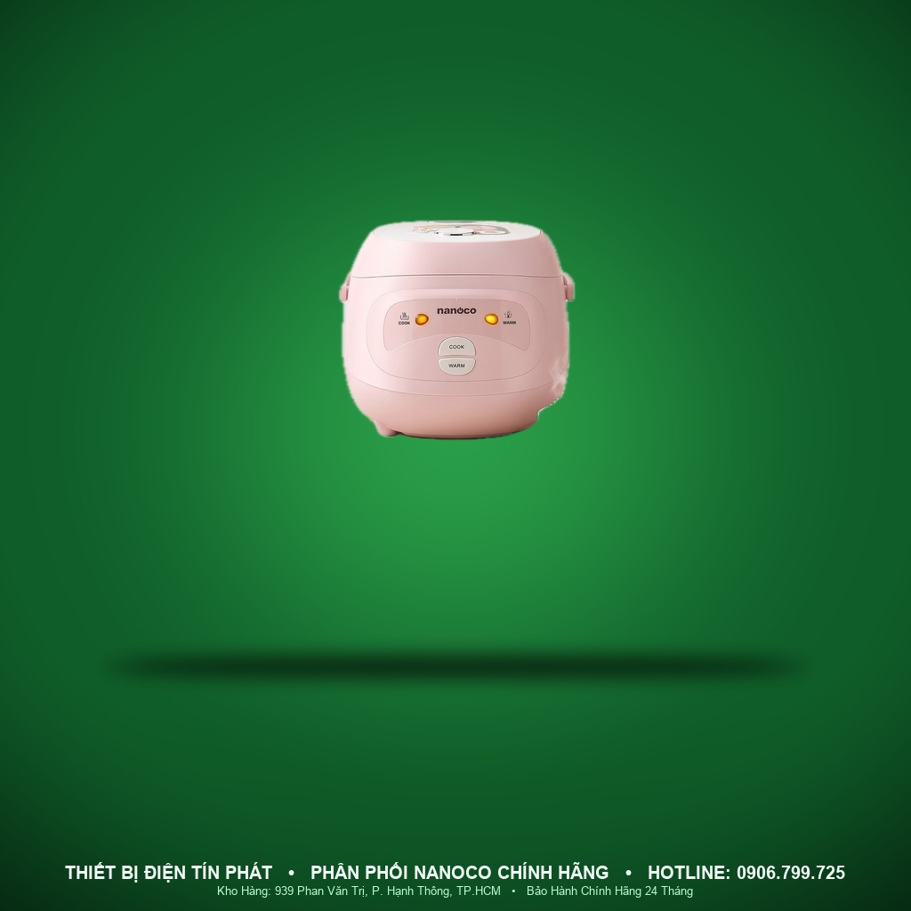 NRC1010P - NRC1010P- Nồi cơm điện nắp gài, hồng, 1L, 350W - Nanoco
