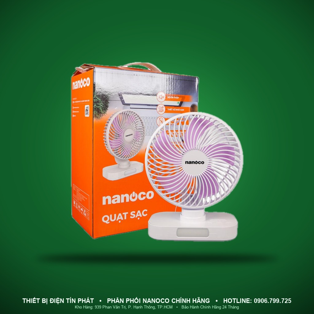 NRF6219W - NRF6219W- Quạt sạc, trắng, 3600mAh - Nanoco