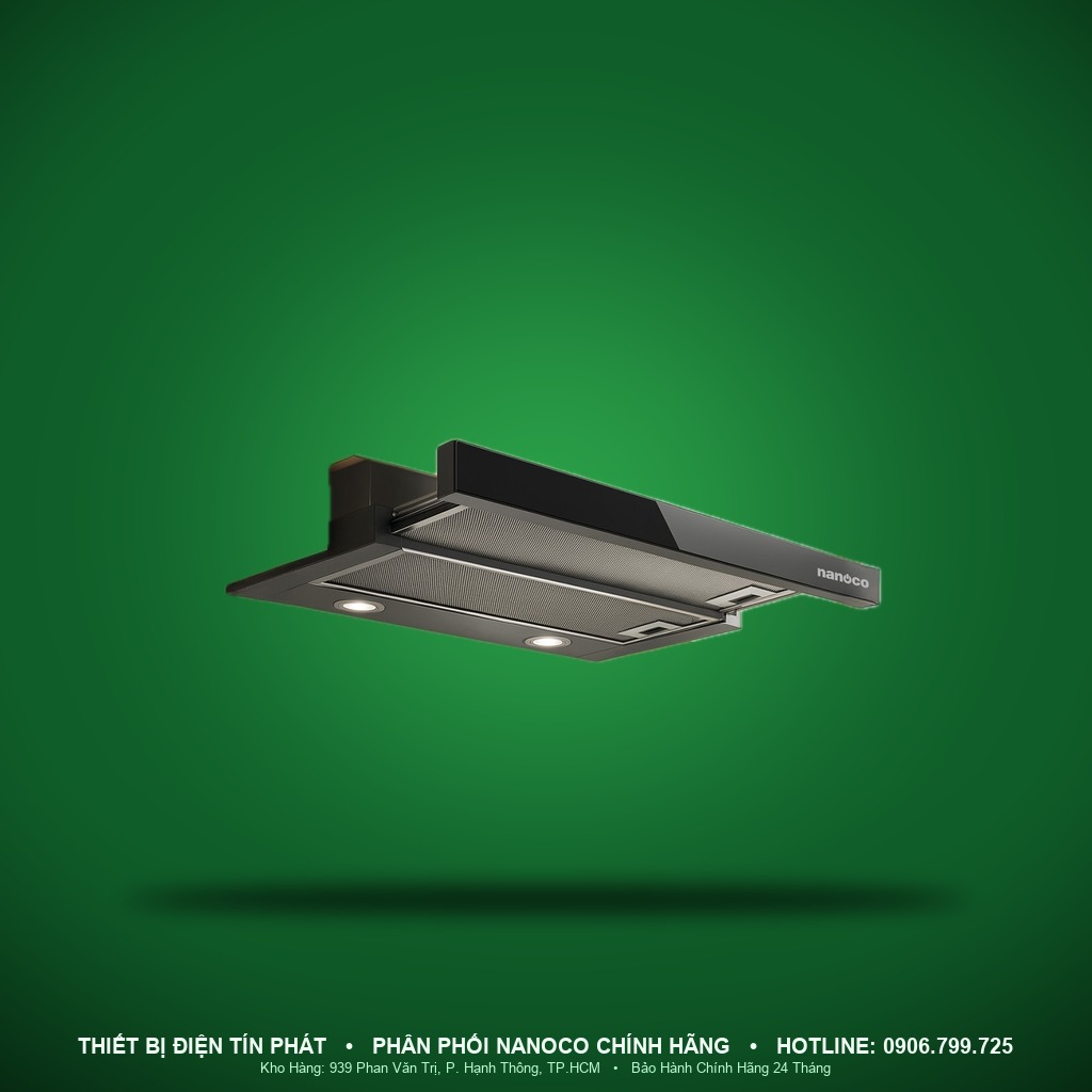 NRH701B - NRH701B- Máy hút mùi âm tủ, màu đen, 200W, lưu lượng 800m³/h - Nanoco