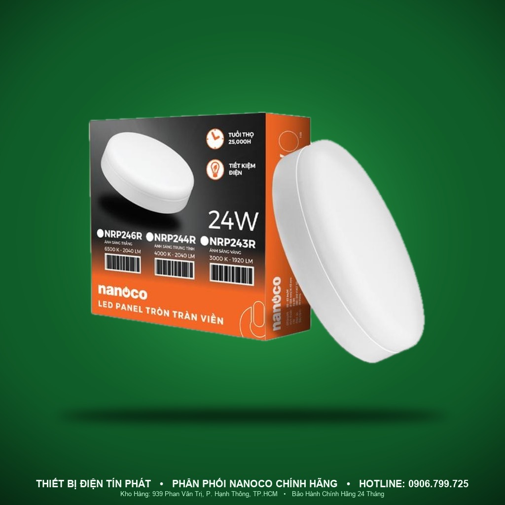 NRP244R - NRP244R – Đèn ốp trần nổi viền tròn, 24W, trung tính 4000K - Nanoco