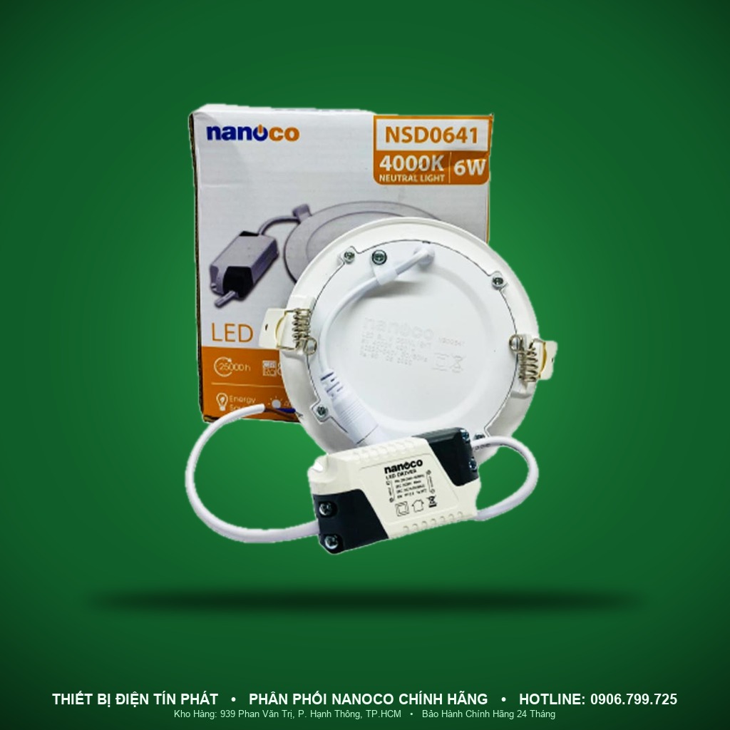 NSD0641 - NSD0641 – Đèn Slim Panel âm trần, 6W, trung tính 4000K, khoét lỗ Ø110mm - Nanoco