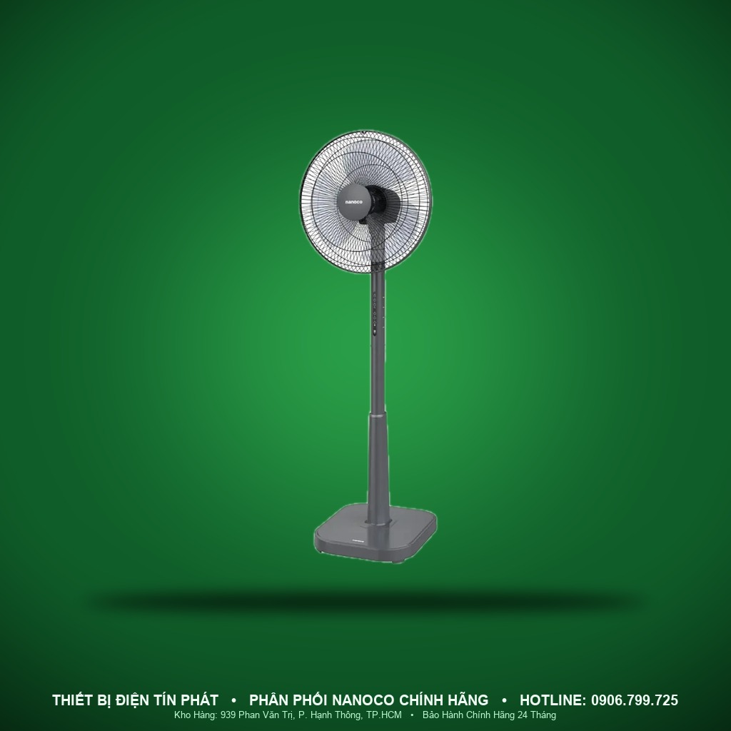 NSF1641RC-GR - NSF1641RC-GR- Quạt đứng remote 3 cánh, ghi, 40cm, 50W - Nanoco