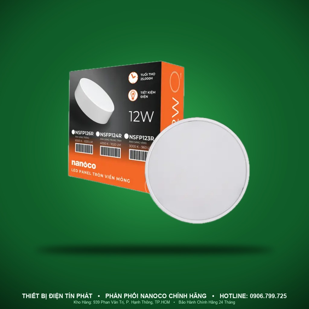 NSFP186R - NSFP186R – Đèn ốp trần nổi viền mỏng, 18W, trắng 6500K - Nanoco