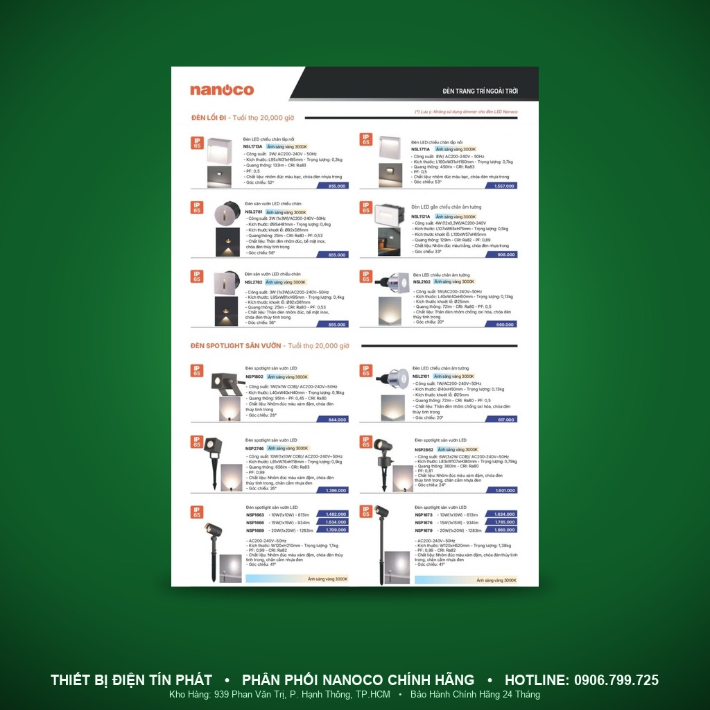 NSL2782 - NSL2782 – Đèn chiếu chân 3W 3000K, IP65 - Nanoco