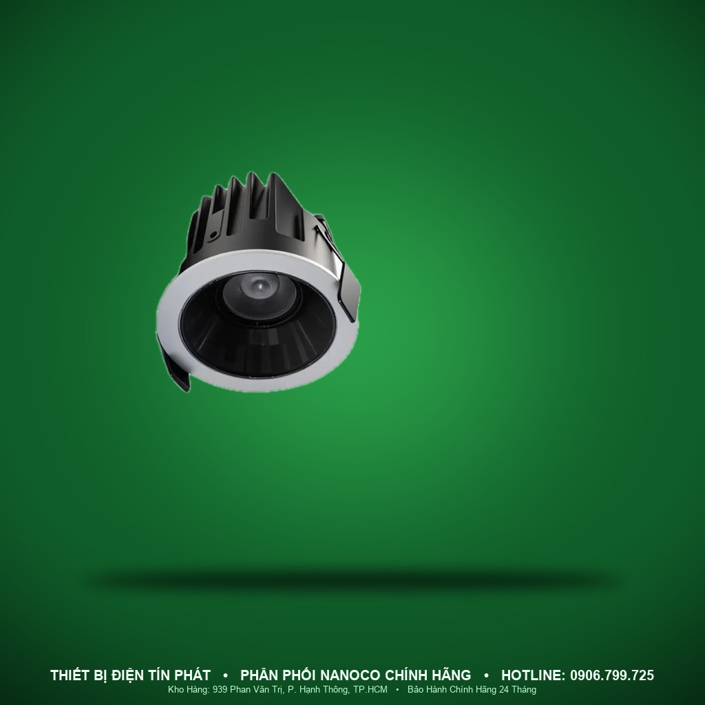 NSP12WB363 - NSP12WB363 – Đèn Spotlight âm trần Nova Series chóa đen, 12W, góc chiếu 36°, vàng 3000K, khoét lỗ Ø75mm - Nanoco