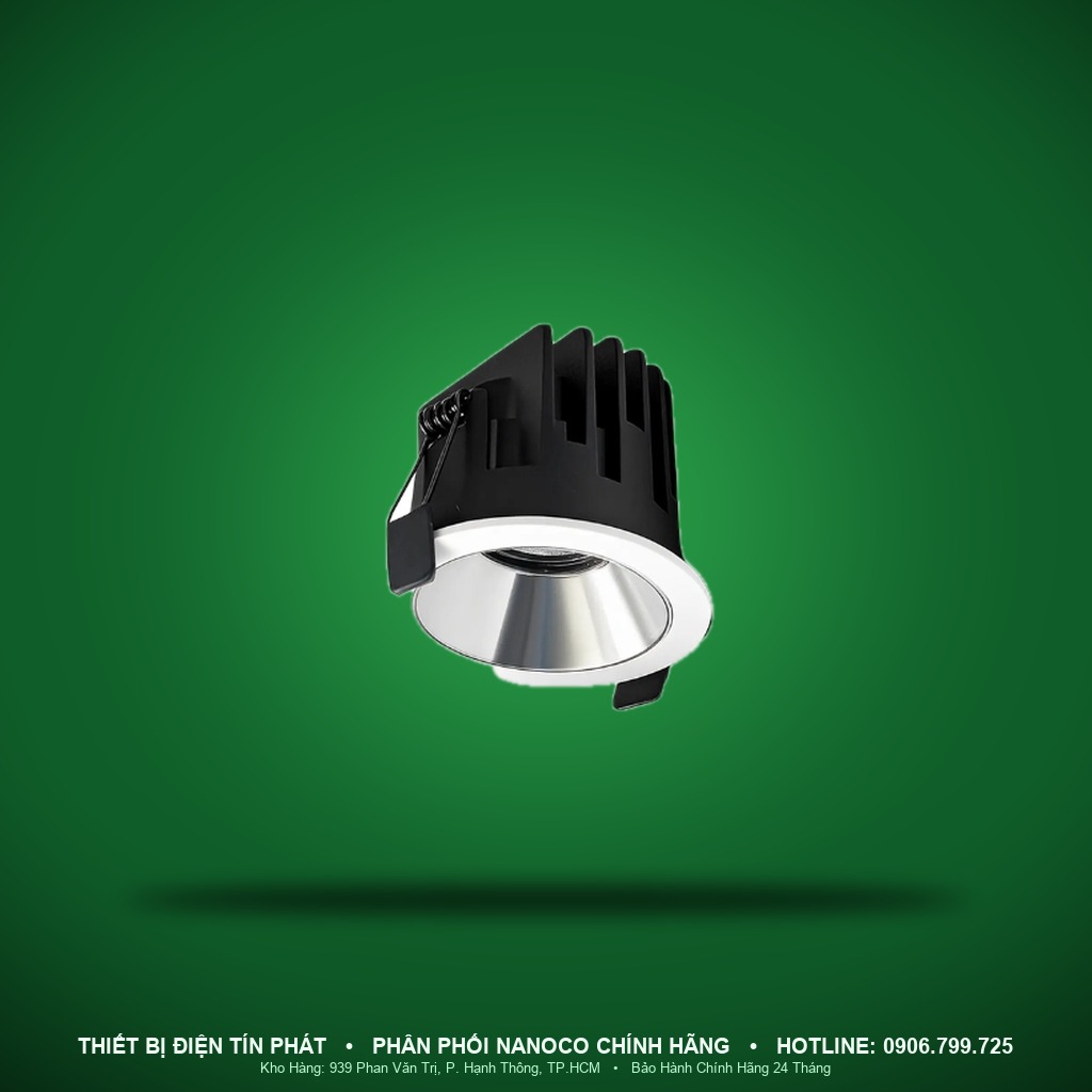 NSP12WC363 - NSP12WC363 – Đèn Spotlight âm trần Nova Series chóa chrome, 12W, góc chiếu 36°, vàng 3000K, khoét lỗ Ø75mm - Nanoco