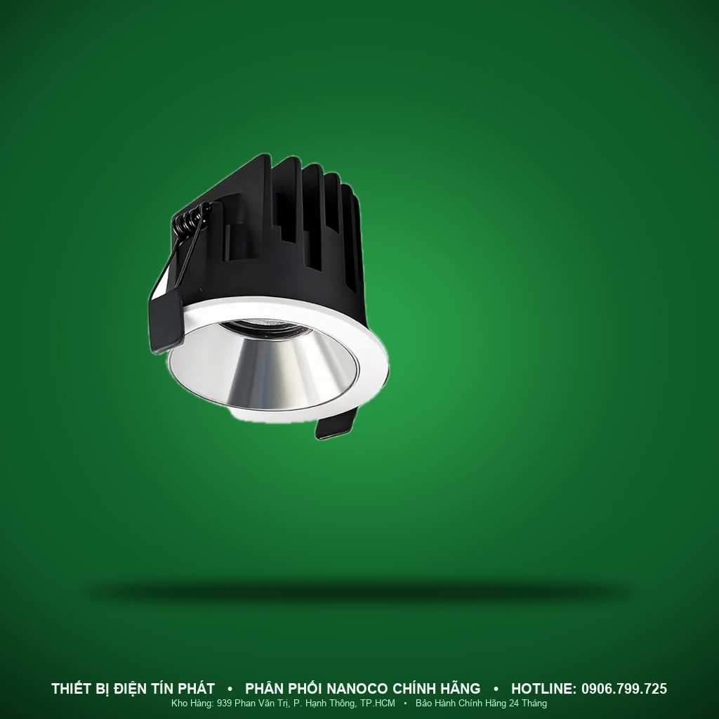 NSP12WC366 - NSP12WC366 – Đèn Spotlight âm trần Nova Series chóa chrome, 12W, góc chiếu 36°, trắng 6500K, khoét lỗ Ø75mm - Nanoco