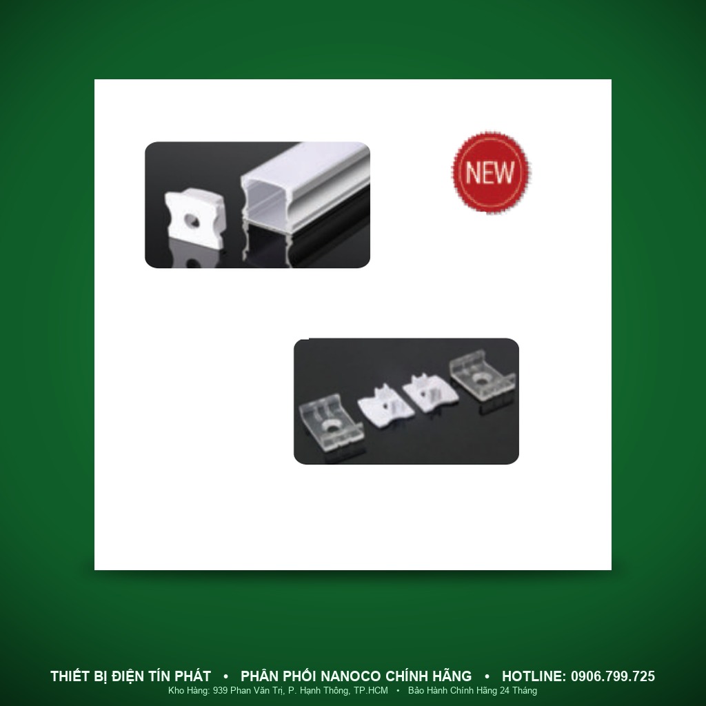 NST-AB1714 - NST-AB1714 Nẹp nhôm LED dây lắp nổi 2000x17x14,3mm - Nanoco