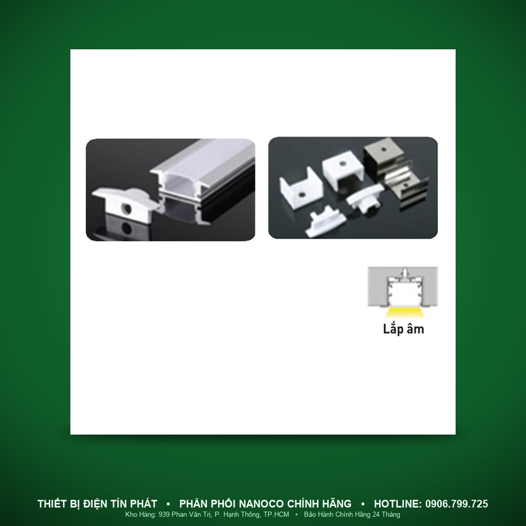 NST-AB2507 - NST-AB2507 Nẹp nhôm LED dây lắp âm 2000x25x7mm - Nanoco
