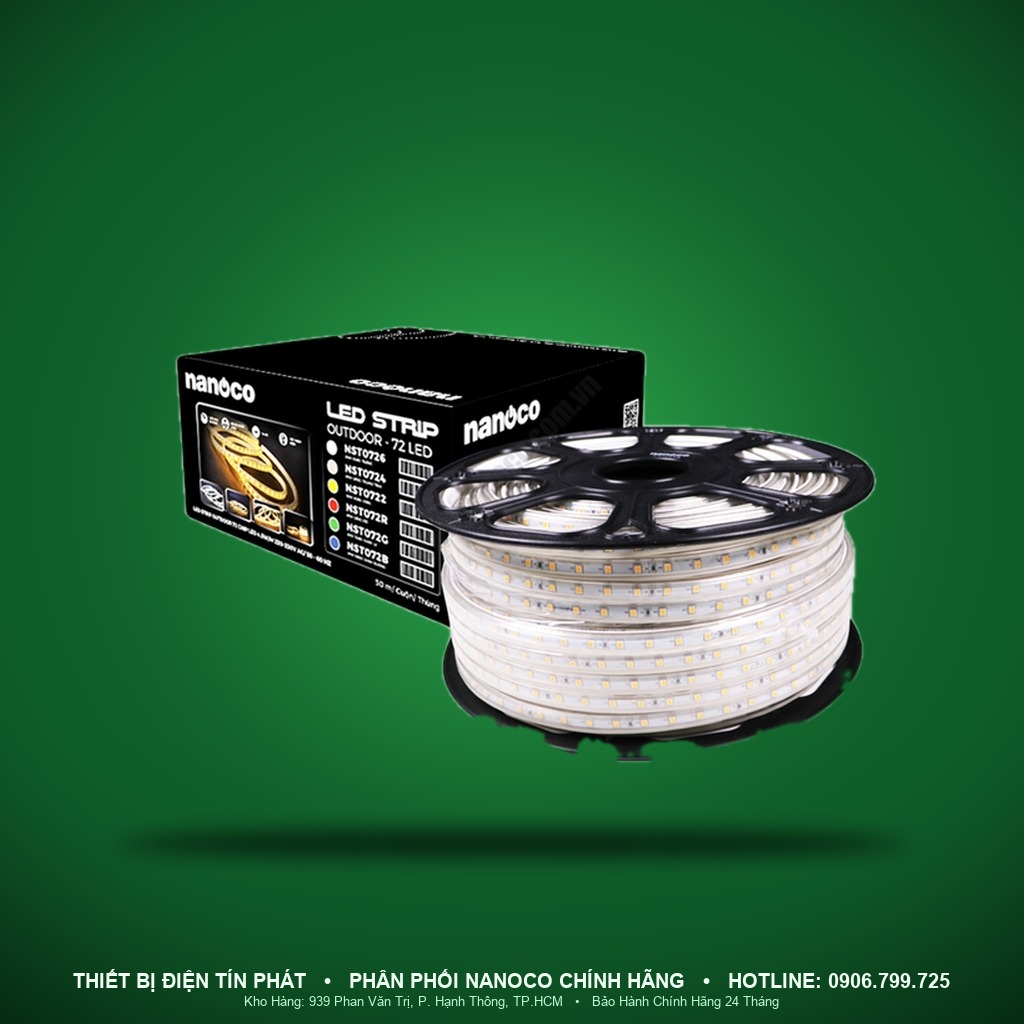 NSTE0724 - NSTE0724 – Đèn LED dây ngoài trời 72 LED/m 4000K 4,5W/m cuộn 50m IP65 - Nanoco