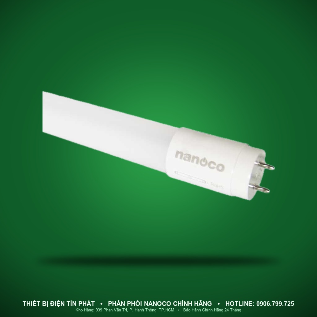NT8T0961 - NT8T0961 – Đèn LED tuýp T8 thủy tinh bọc nhựa 9W 6500K dài 0,6m - Nanoco