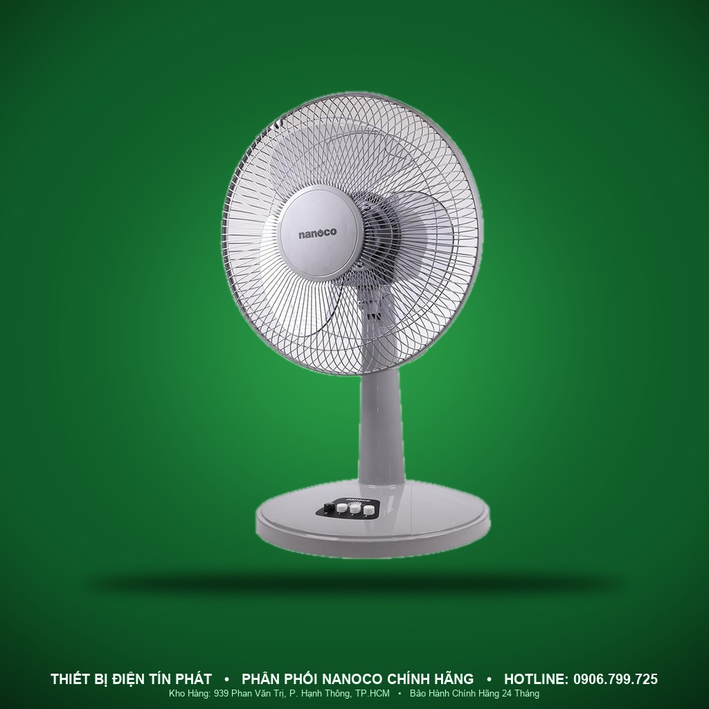 NTF1209BE - NTF1209BE- Quạt bàn 3 cánh, be, 30cm, 30W - Nanoco
