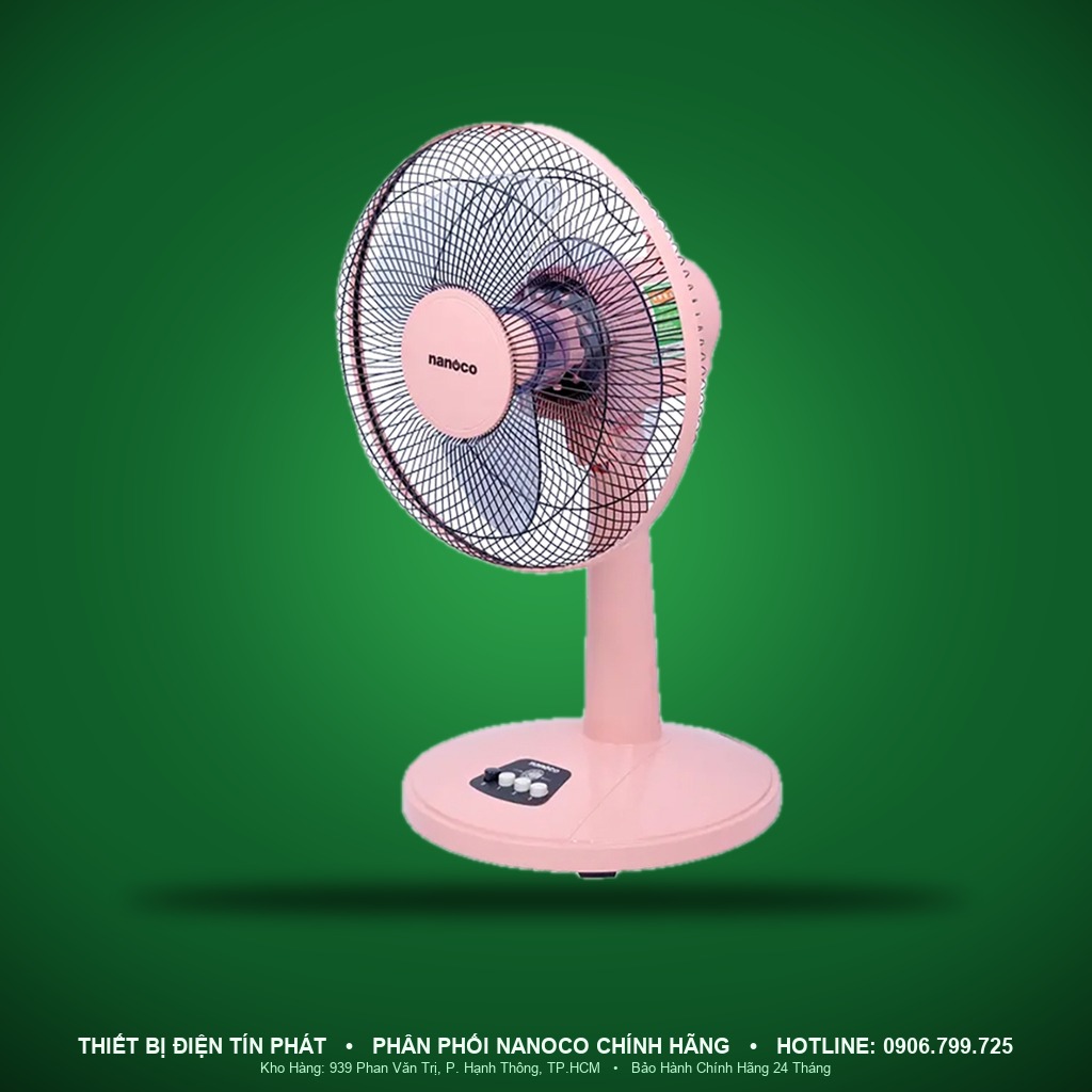 NTF1209P - NTF1209P- Quạt bàn 3 cánh, hồng, 30cm, 30W - Nanoco