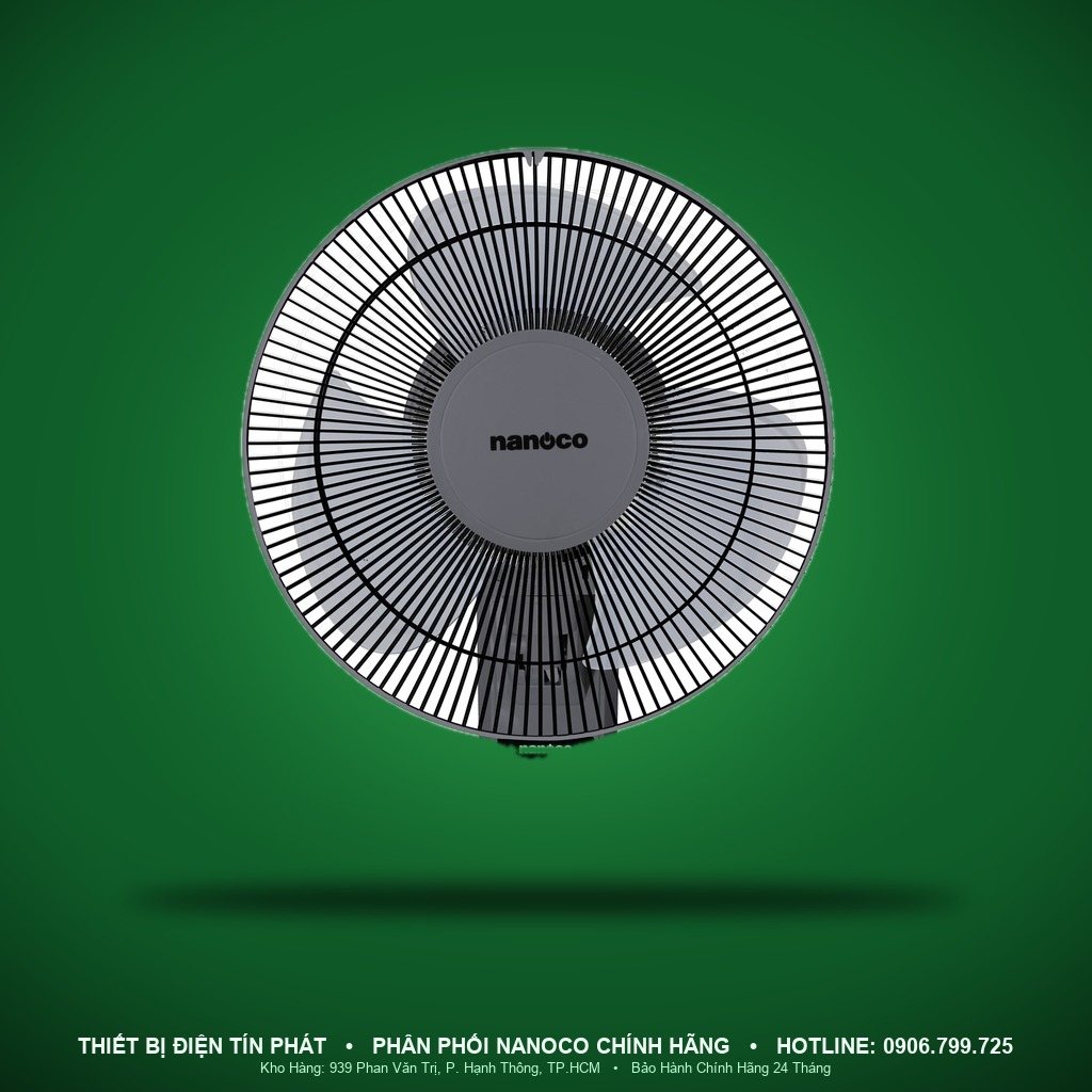 NWF1219RC-GR - NWF1219RC-GR- Quạt treo tường điều khiển từ xa 3 cánh, ghi, 30cm, 30W - Nanoco