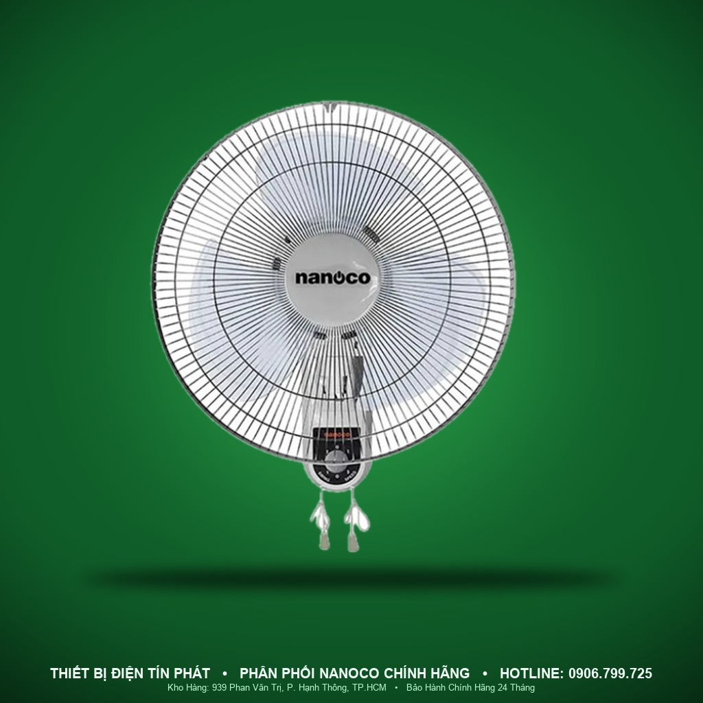 NWF1614LG - NWF1614LG- Quạt treo tường cơ 3 cánh, 40cm, 47W, xám nhạt - Nanoco