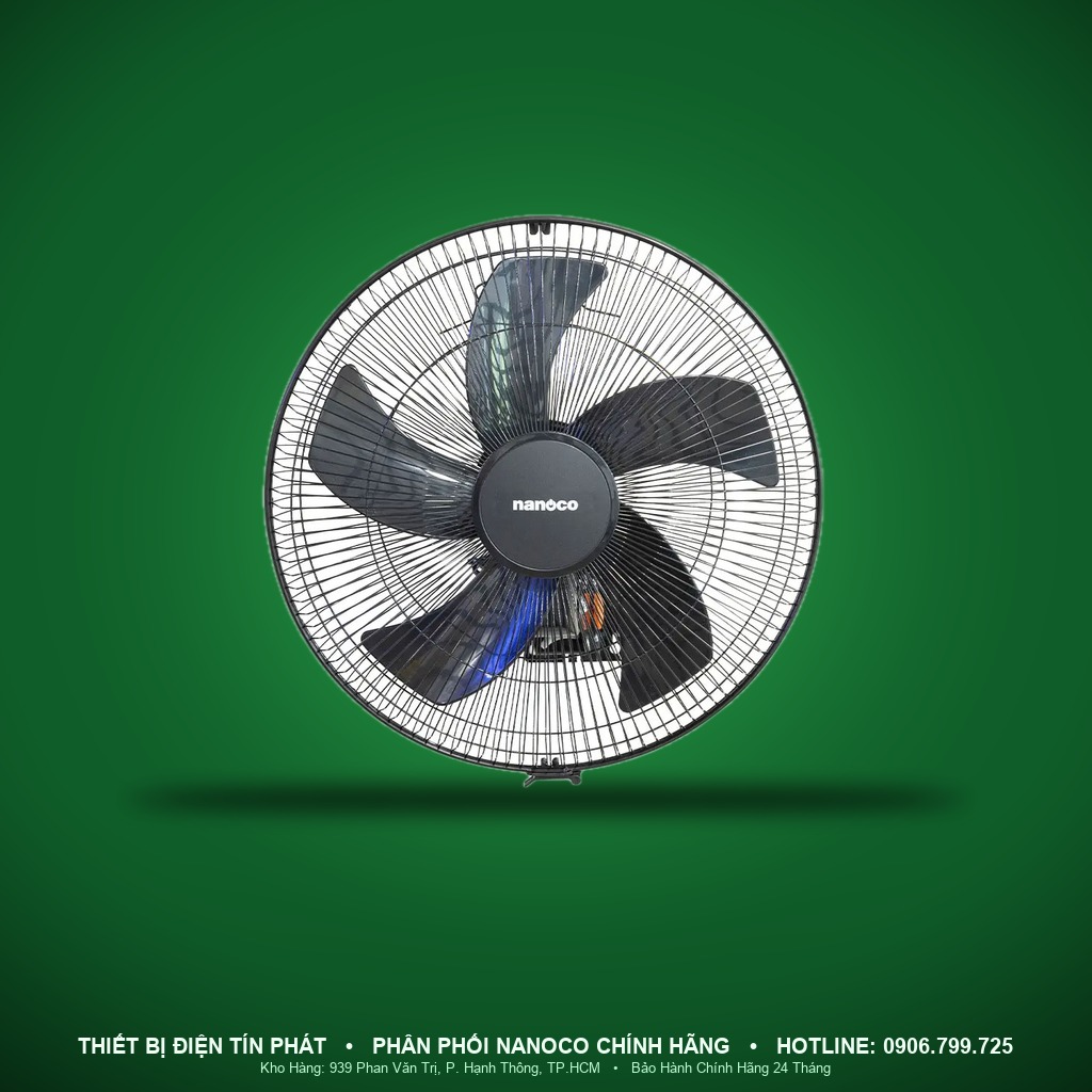 NWF1670K - NWF1670K- Quạt treo công nghiệp 5 cánh, đen, 40cm, 50W - Nanoco