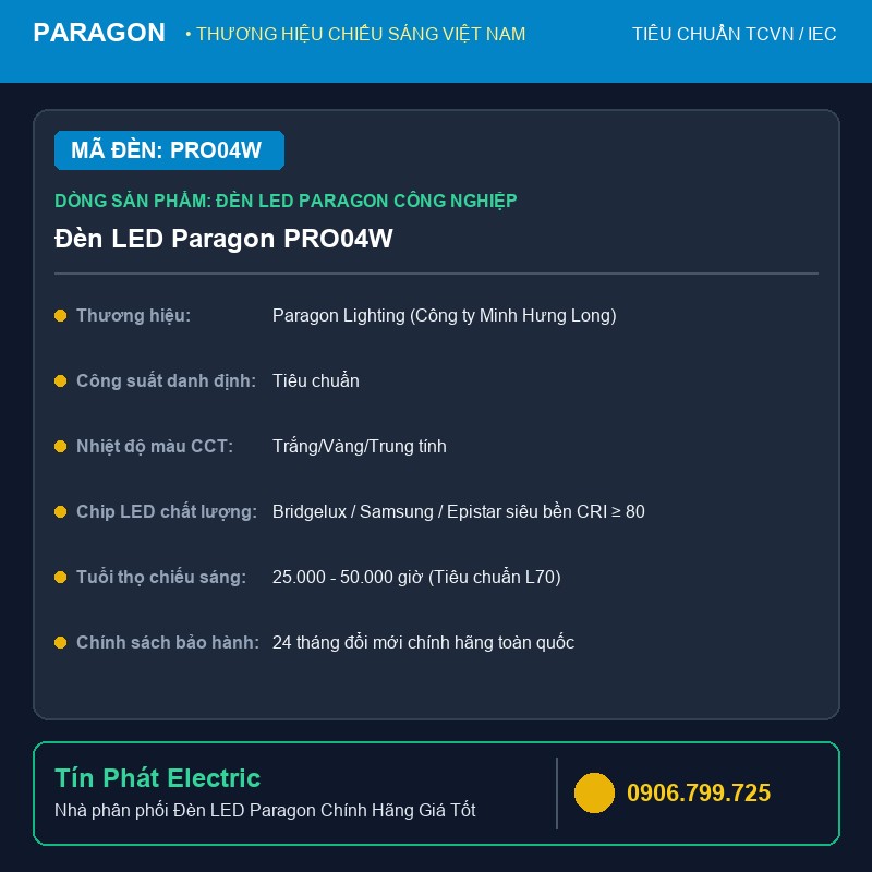 PRO04W - Đèn LED Paragon PRO04W