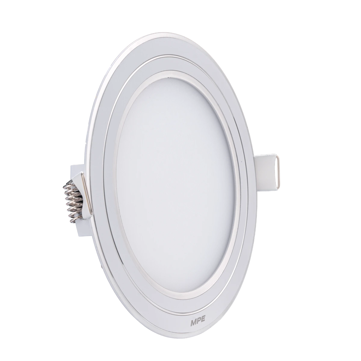 Đèn LED Panel Âm Trần Nhôm Viền Bạc Mặt Tròn MPE RPL-12S/3C/S 12W Phi Nhỏ – 3 Chế Độ Màu