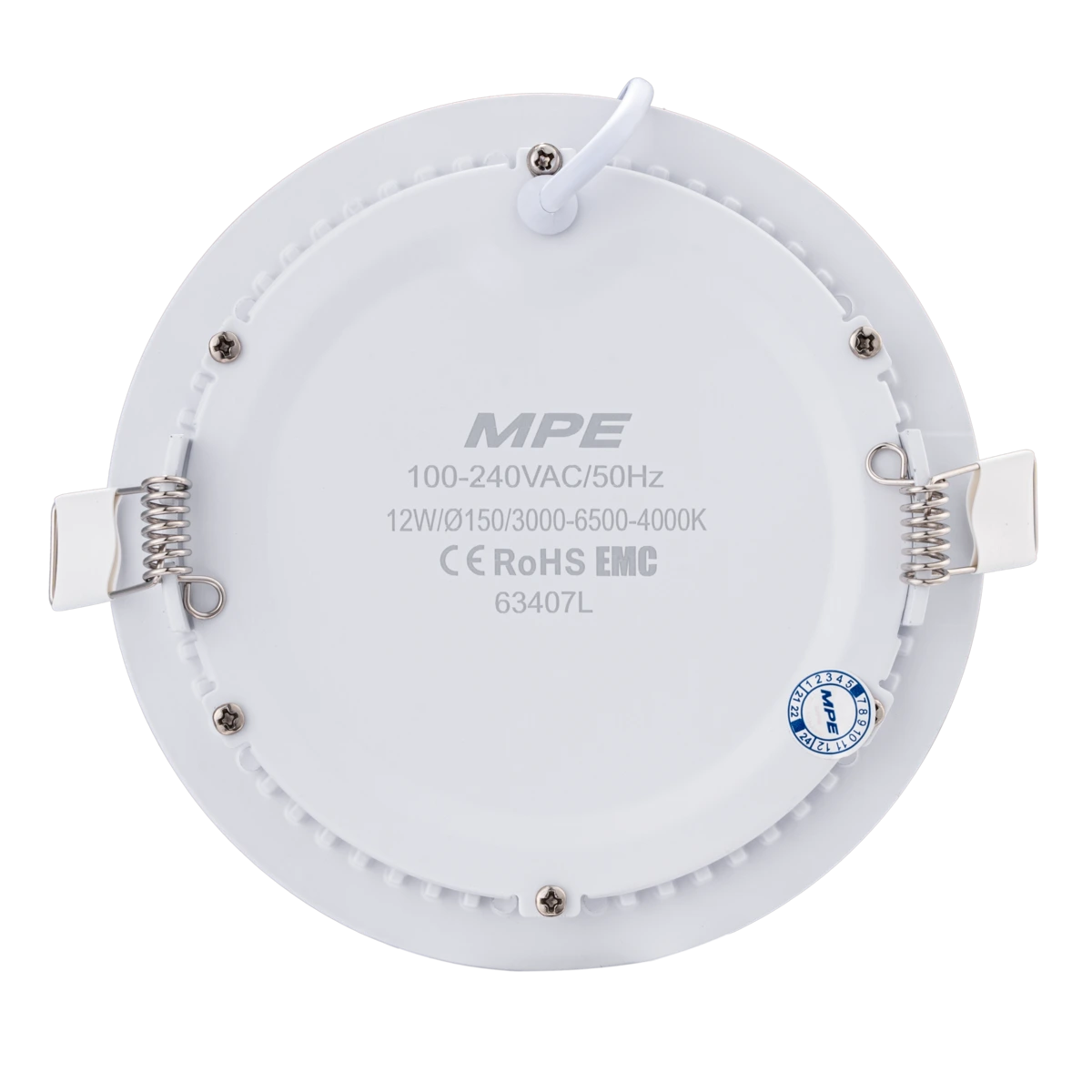 Đèn LED Panel Âm Trần Nhôm Viền Bạc Mặt Tròn MPE RPL-12S/3C/S 12W Phi Nhỏ – 3 Chế Độ Màu
