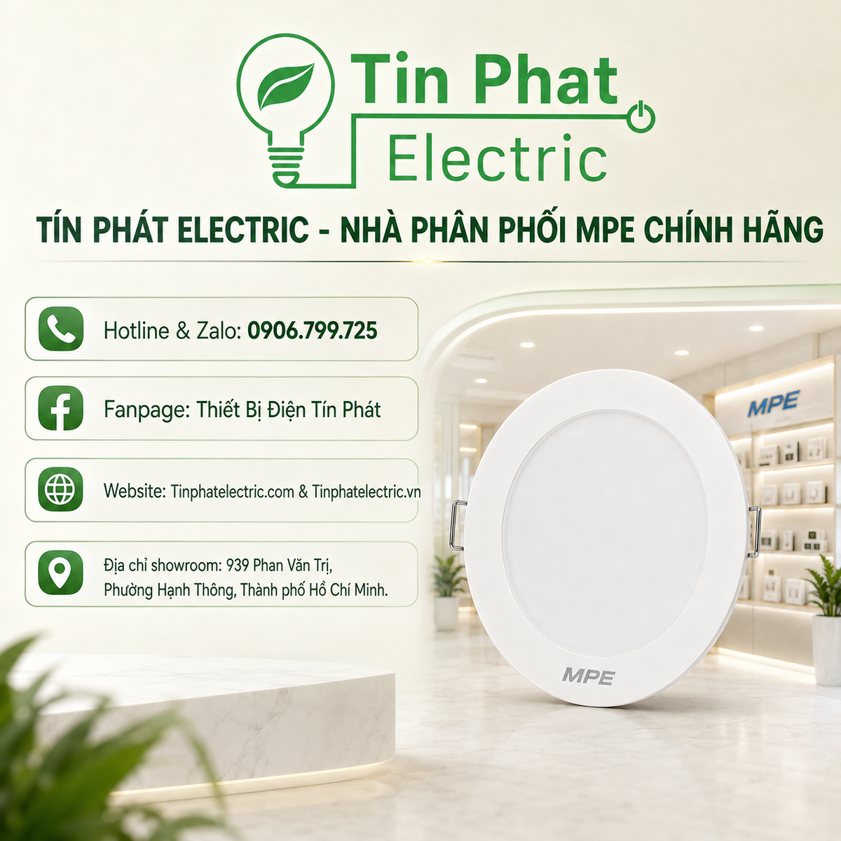 Đèn LED Panel âm trần nhựa mặt tròn MPE RPL2-18N 18W Ánh sáng trung tính