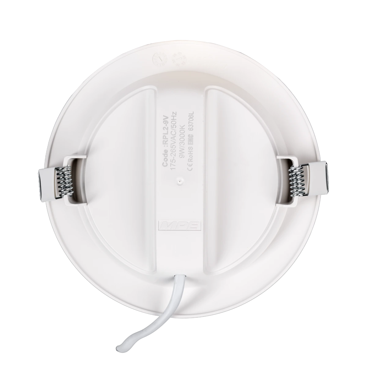 Đèn LED Panel âm trần nhựa mặt tròn MPE RPL2-9V 9W Ánh sáng vàng
