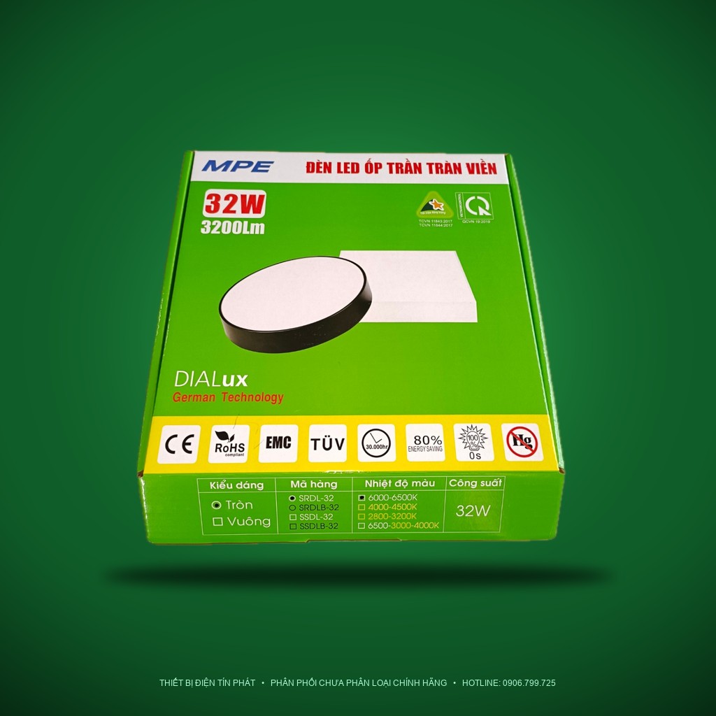 SRDL-32T (Downlight nổi tràn viền 32W trắng)