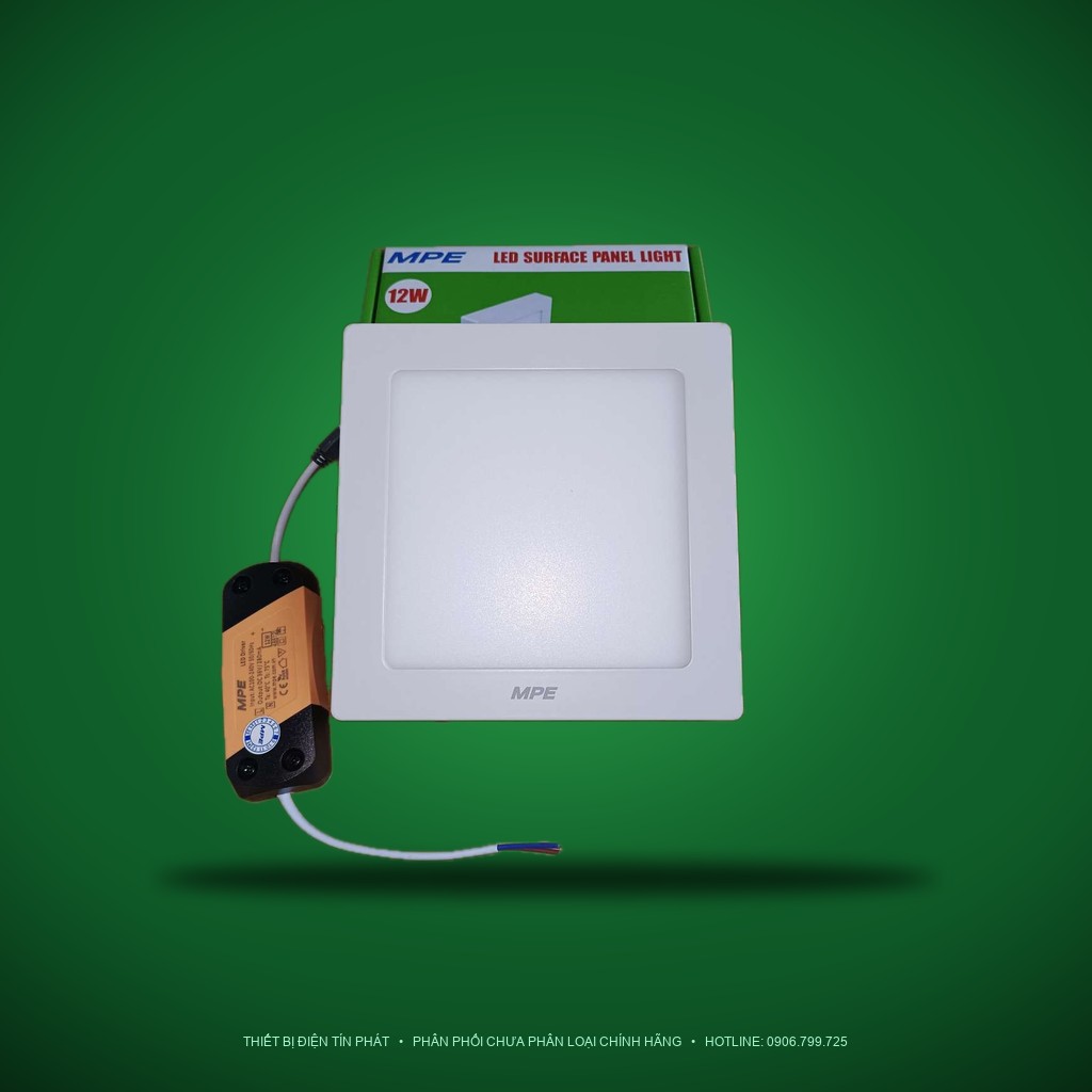 SSPL-12V (Đèn led panel vuông nổi 12W vàng)