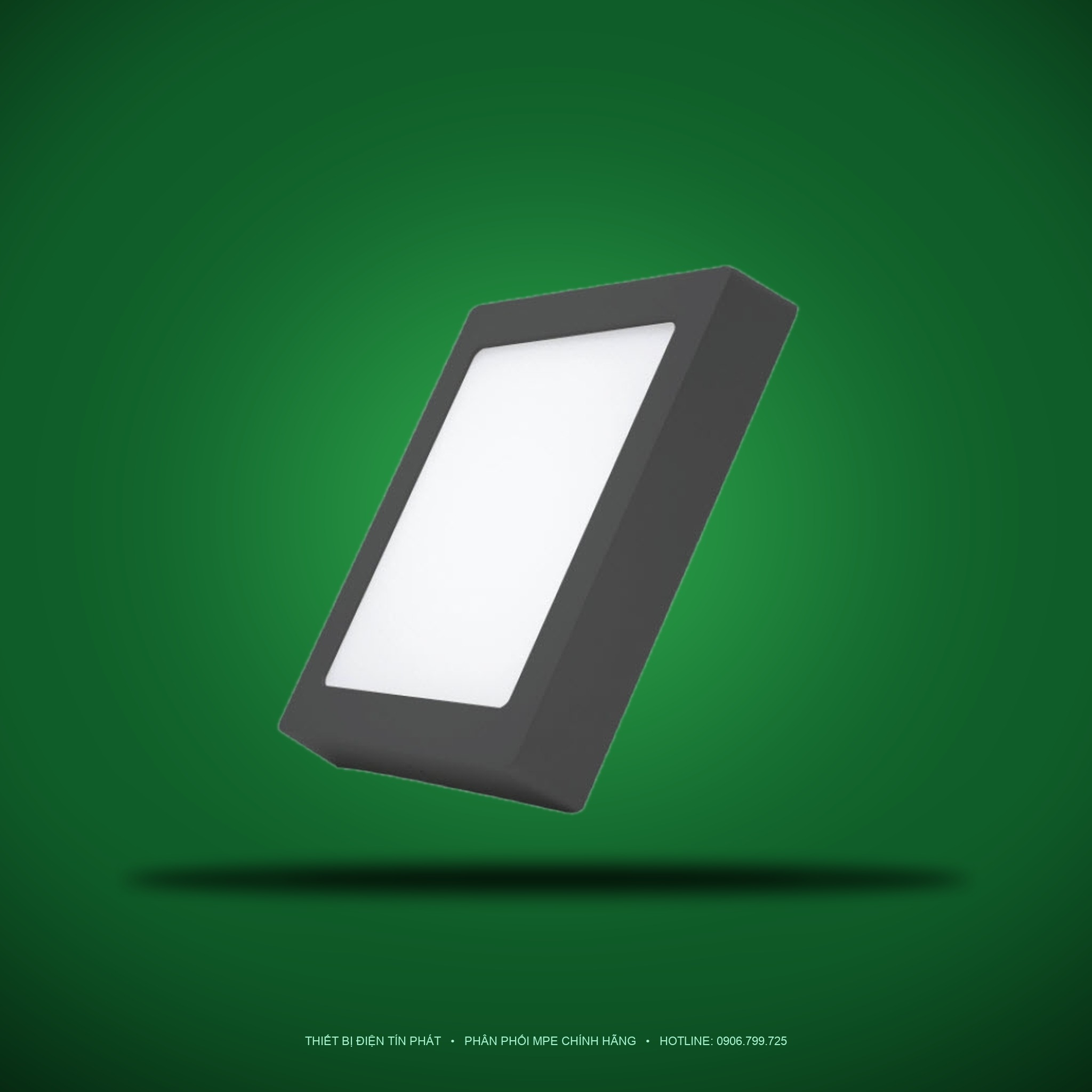 SSPLB-18V (Đèn led panel vuông nổi viền đen 18Wvàng)