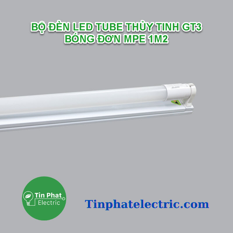 TP-12721 - BỘ ĐÈN LED TUBE THỦY TINH GT3 BÓNG ĐƠN MPE 1M2 (Ánh Sáng Trắng, 28W )
