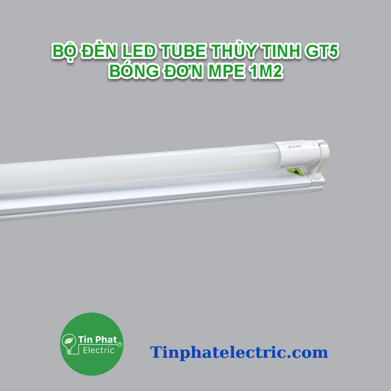 TP-12728 - BỘ ĐÈN LED TUBE THỦY TINH GT5 BÓNG ĐƠN MPE 1M2 ( Ánh Sáng Trắng, 22W )