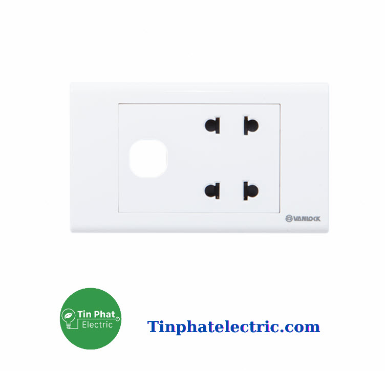 TP-8665 - Ổ Cắm S18U2X ( 2 Ổ cắm 2 chấu 16A-250VAC với 1 lỗ Sino-Vanlock )