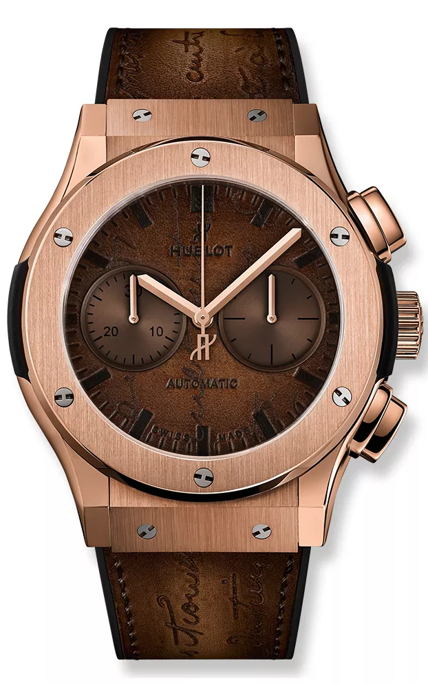 HUBLOT CLASSIC FUSION CHRONOGRAPH BERLUTI SCRITTO KING GOLD 521.OX.0500.VR.BER17, 45MM