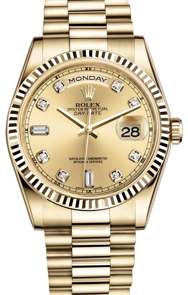 ROLEX DAY-DATE OYSTER YELLOW GOLD 118238-0116, 36 MM