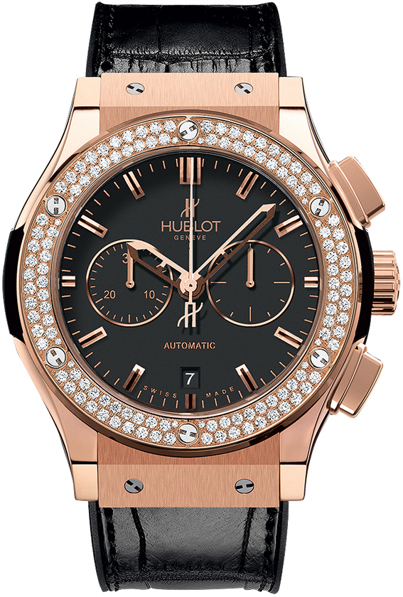 HUBLOT CLASSIC FUSION CHRONOGRAPH KING GOLD DIAMONDS 42MM