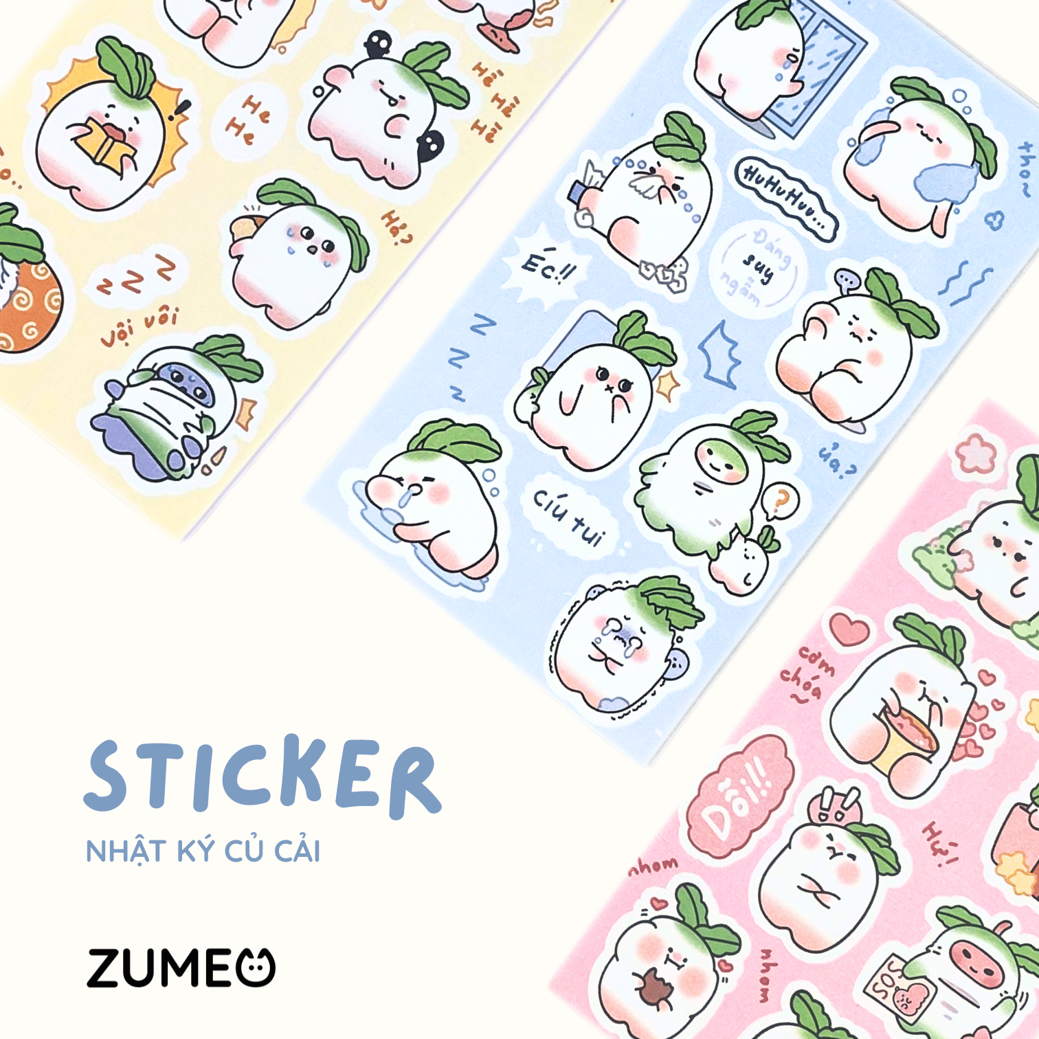Sticker Củ Cải ngộ nghĩnh - Nhật Ký Củ Cải