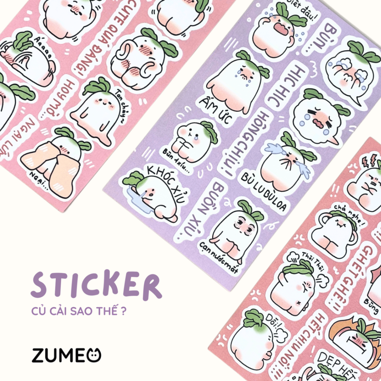 Sticker Củ Cải ngộ nghĩnh - Củ Cải Sao Thế