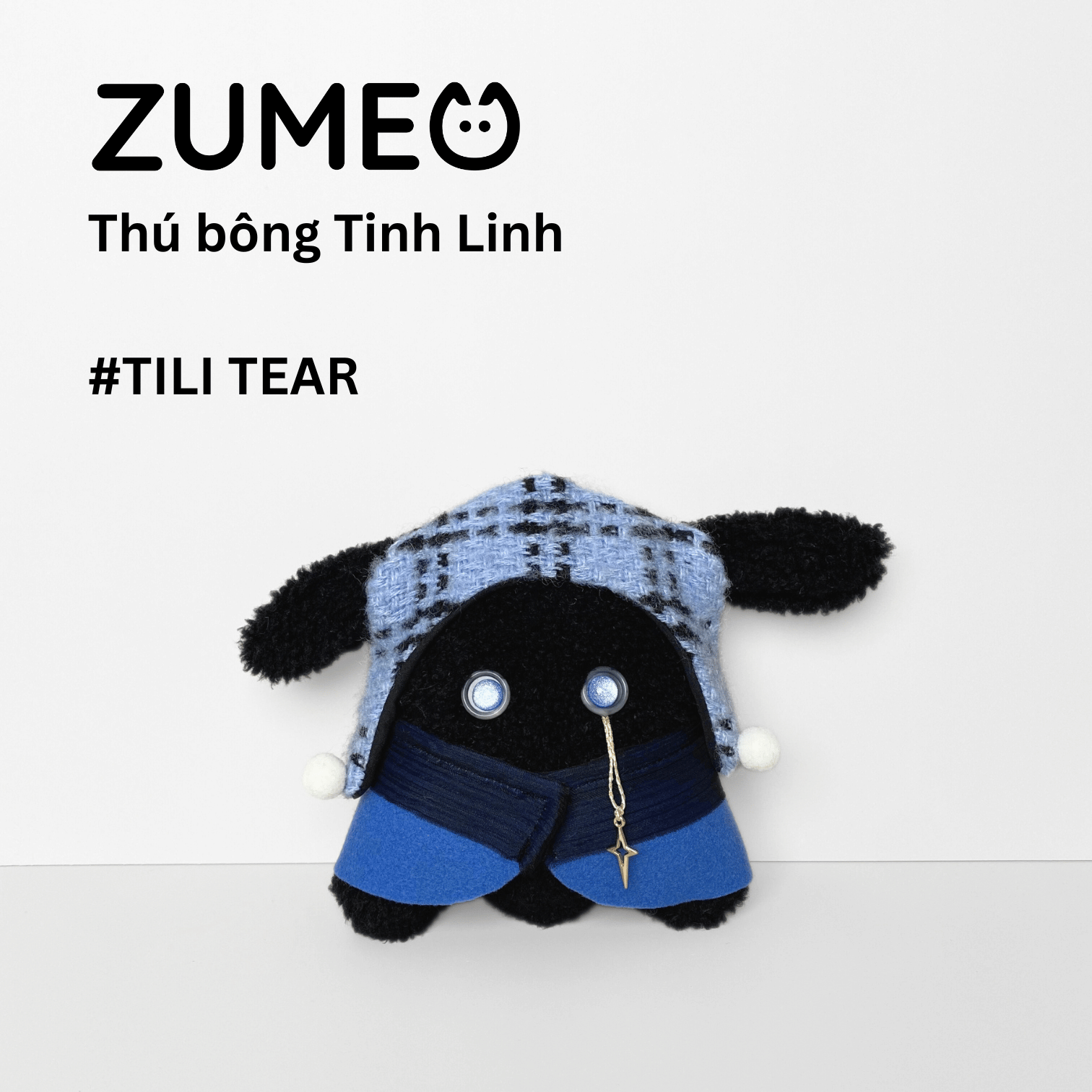 Tili TEAR đen, xanh kẻ cục bông