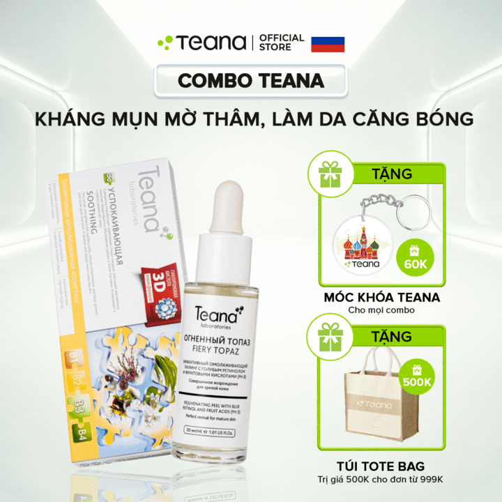 Combo TEANA kháng mụn mờ thâm, làm da căng bóng