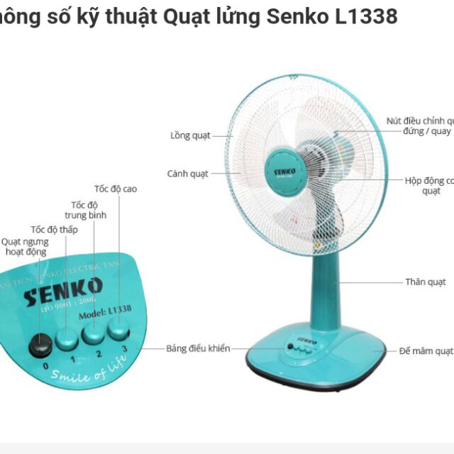 Quạt lửng ống nhựa Senko L1338