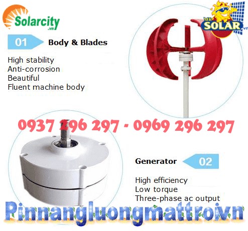 MOTOR TUA BIN GIÓ SOLARCITY 1,5KW