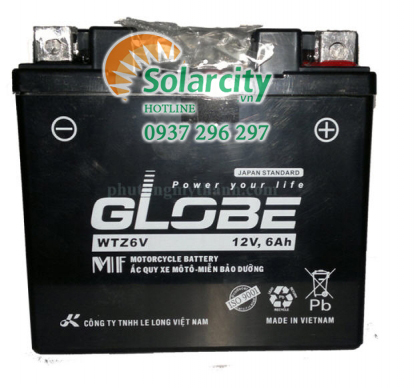 ẮC QUY XE MÁY GLOBE 12V- 6AH (WTZ6V)