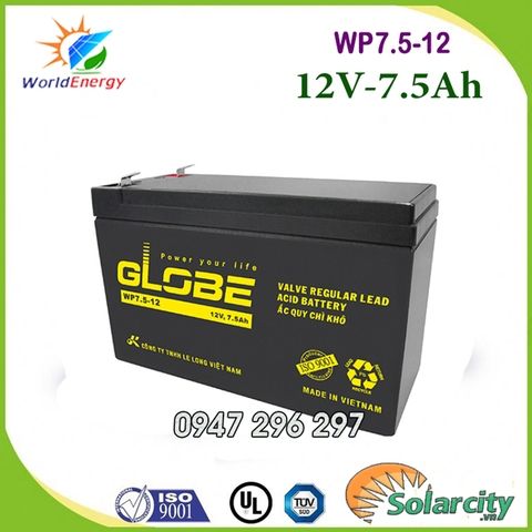 Ắc quy Globe 12V-7.5Ah (WP7.5-12)