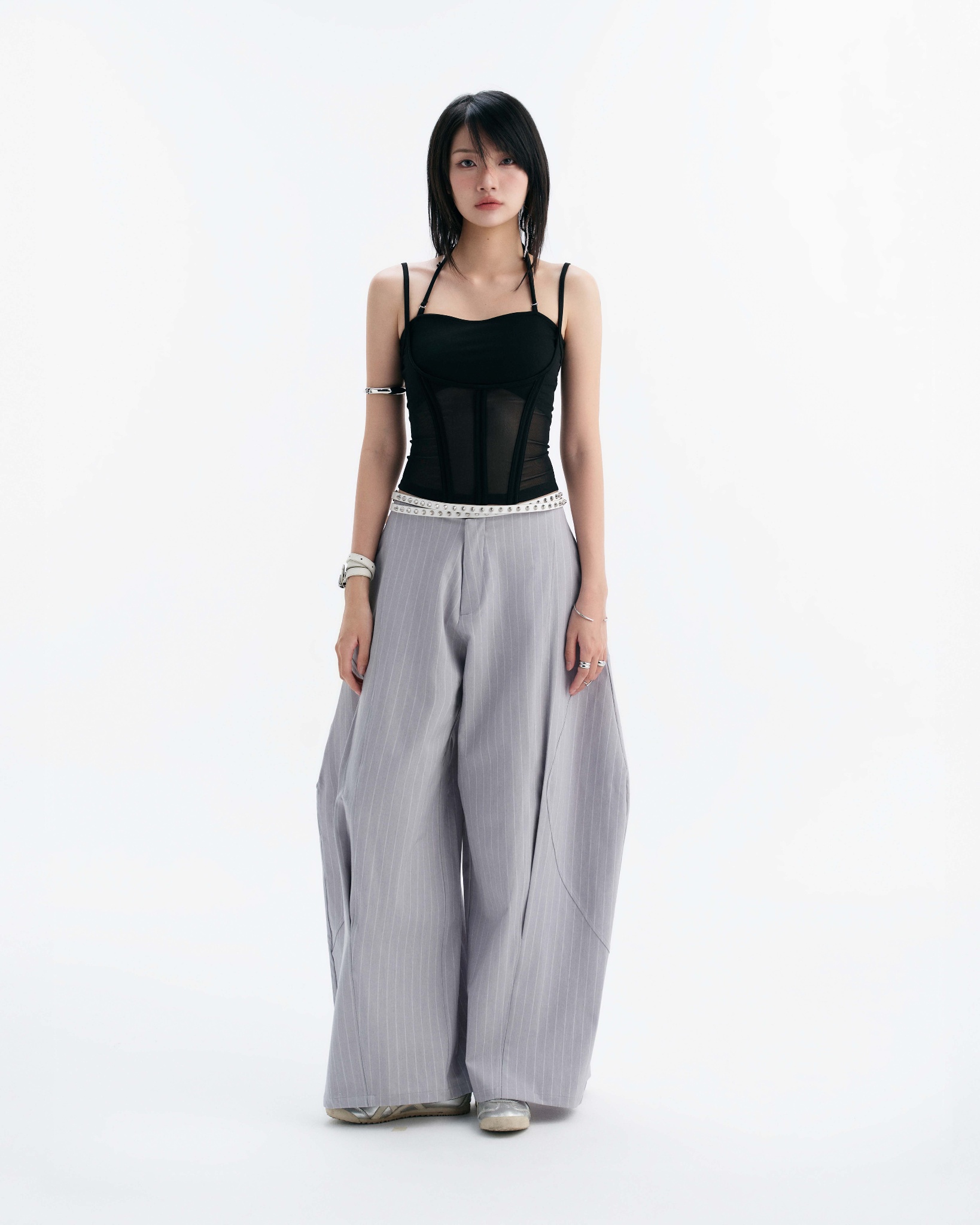 LUFT PANTS (GREY BLUE STRIPES)